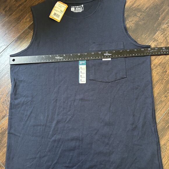 NWT Carhartt Relaxed Fit Mens Small Black Sleeveless Cotton Pocket T-Shirt - Picture 5 of 8